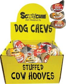 Assorted Flavors Stuffed Cow Hooves with UPC Small PDQ of 12