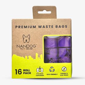Poop Bags | 16 Rolls | Purple