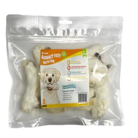 Rabbit foot with Hair 8 Pack Peggable Bag Retail