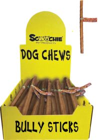 12 Inch Bully Stick With Scoochie Cigar Band/UPC Med Long PDQ of 36