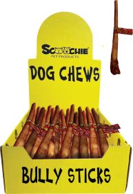 12 Inch JUMBO Bully Stick With Scoochie Cigar Band/UPC Med Long PDQ of 24