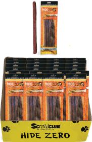 Hide Zero 10 Inch 4 Pack Bully Flavored Rawhide Alternative Chew in Zip Lock Bag 12X9X11 PDQ of 24