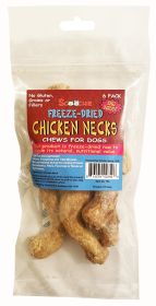 6 Pack Freeze Dried Chicken Necks in zip lock bag with UPC