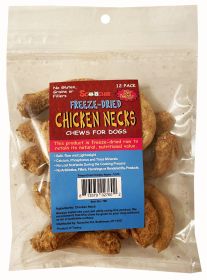 12 Pack Freeze Dried Chicken Necks in zip lock bag with UPC