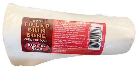 5-6 Inch Bully Stuffed White Shin Bone with UPC