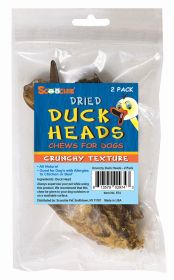 Crunchy Natural Duck Head 2 Pack in Peggable Ziplock Bag with UPC