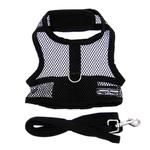 Cool Mesh Dog Harness with Leash - Solid Black