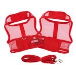 Cool Mesh Dog Harness with Leash - Solid Red