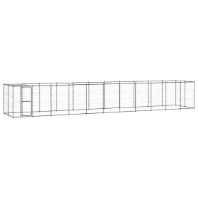 Outdoor Dog Kennel Steel with Roof 286.5 ft²