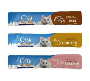Cat by Scoochie Assorted Lick Treats- Chicken, Salmon, and Beef .5oz- 24 Pack
