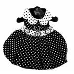 Polka Dot Dog Dress - Black and White