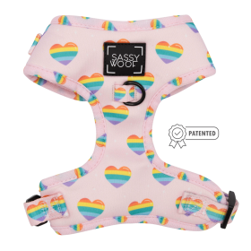 Adjustable Harness (Color: Paws of Love, size: large)