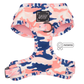 Adjustable Harness (Color: Pink Camopaws, size: small)