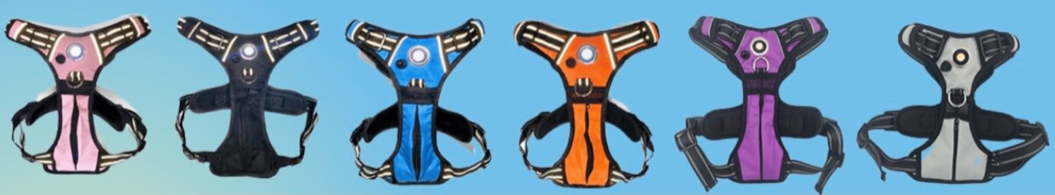 Headlight Harness, Dog Harness with Built In LED Light (Color: Purple, size: medium)