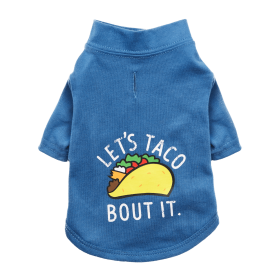 The Essential T-Shirt - Let's Taco Bout It (Color: Blueberry Blue, size: XX Large)