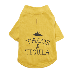The Essential T-Shirt - Tacos & Tequila (Color: Mustard, size: medium)