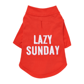 The Essential T-Shirt - LAZY SUNDAY (Color: Candy Apple, size: large)
