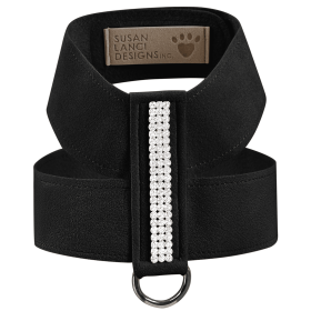 Susan Lanci Designs 3 Row Giltmore Crystals Tinkie Harness (Color: Black, size: XXS)