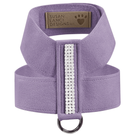 Susan Lanci Designs 3 Row Giltmore Crystals Tinkie Harness (Color: French Lavender, size: small)