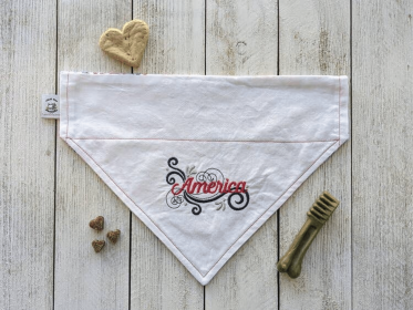 Embroidered Print - Traditional Tie-Around Dog Bandana (size: large)