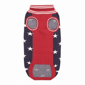 Halo Super Star Dog Sweater (Color: White/EC Red/EC Navy, size: S)