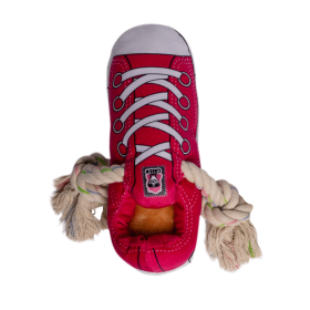 Squeaking Comfort Plush Sneaker Dog Toy (size: Pink)