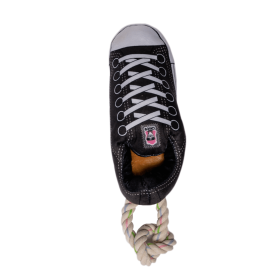 Squeaking Comfort Plush Sneaker Dog Toy (size: Black)