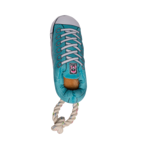 Squeaking Comfort Plush Sneaker Dog Toy (size: Blue)