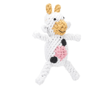 Jax & Bones Claire the Cow Rope Dog Toy (size: 6" Small)