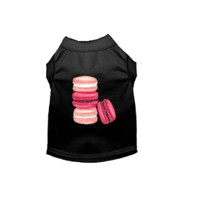 Love Macaroons Dog Shirt (Color: Black, size: small)