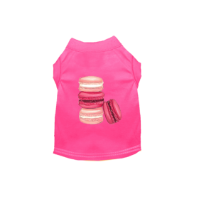 Love Macaroons Dog Shirt (Color: Hot Pink, size: 2X Large)