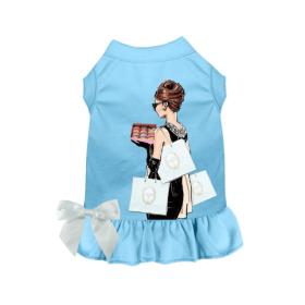 Sniffany & Macaroons, Please- Dog Dress (Color: Blue, size: medium)
