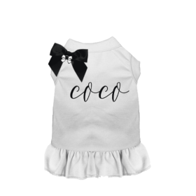 Fancy Coco Dog Dress (Color: White, size: X Large)
