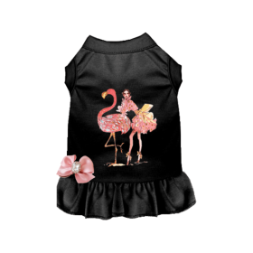 Fancy Flamingo Dress (Color: Black, size: large)