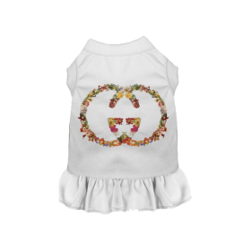Floral Pucci Dog Dress (Color: White, size: small)