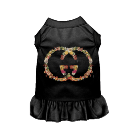 Floral Pucci Dog Dress (Color: Black, size: X Large)