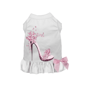 Floral Spring Stiletto Dress (Color: White, size: 2X Large)