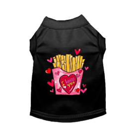 French Fries are My Valentine Dog (Color: Black, size: X Small)