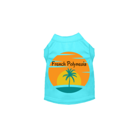 French Polynesia- Dog Shirt (Color: Blue, size: 2X Large)