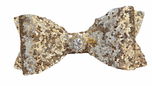Glitter and Gloss Bows (Color: Gold)