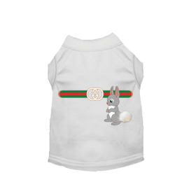 Gucchewi Bunny- Dog Shirt (Color: White, size: 2X Large)