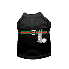 Gucchewi Bunny- Dog Shirt (Color: Black, size: large)