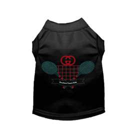 Gucchewi Tennis Club Dog Outfit (Color: Black, size: 2X Large)