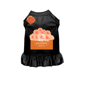 Hairmes Flowers Dog Dress (Color: Black, size: medium)