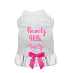 Beverly Hills Beauty Dog Dress (Color: White, size: small)