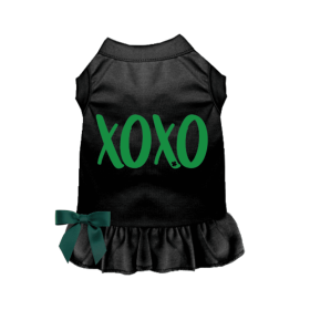 Irish XOXO Dog Shirt/Dress (Color: Black, size: large)