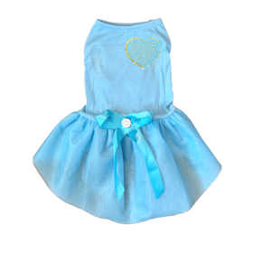 Chenille Heart Dress (Color: TEAL HEART, size: large)