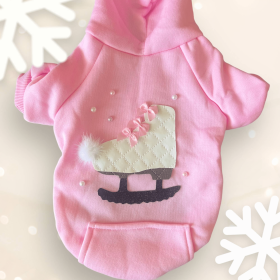 Quilted Ice Skate Dog Hoodie (size: small)