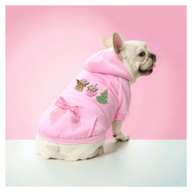 Reindeer Fun- Dog Hoodie (size: large)