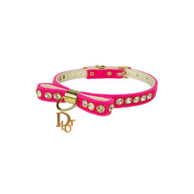 Dior-able Velvet Bow Dog Collar (size: 16")